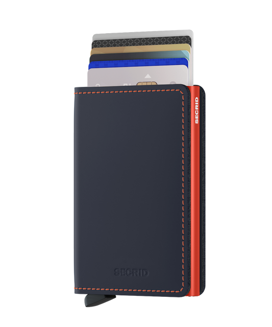 Slimwallet Matte Night Blue & Orange