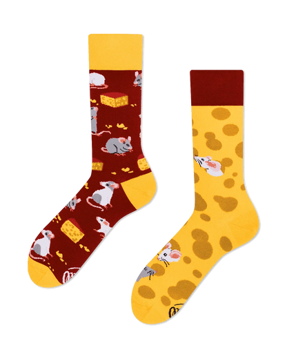 Mouse And Cheese Crew Socks