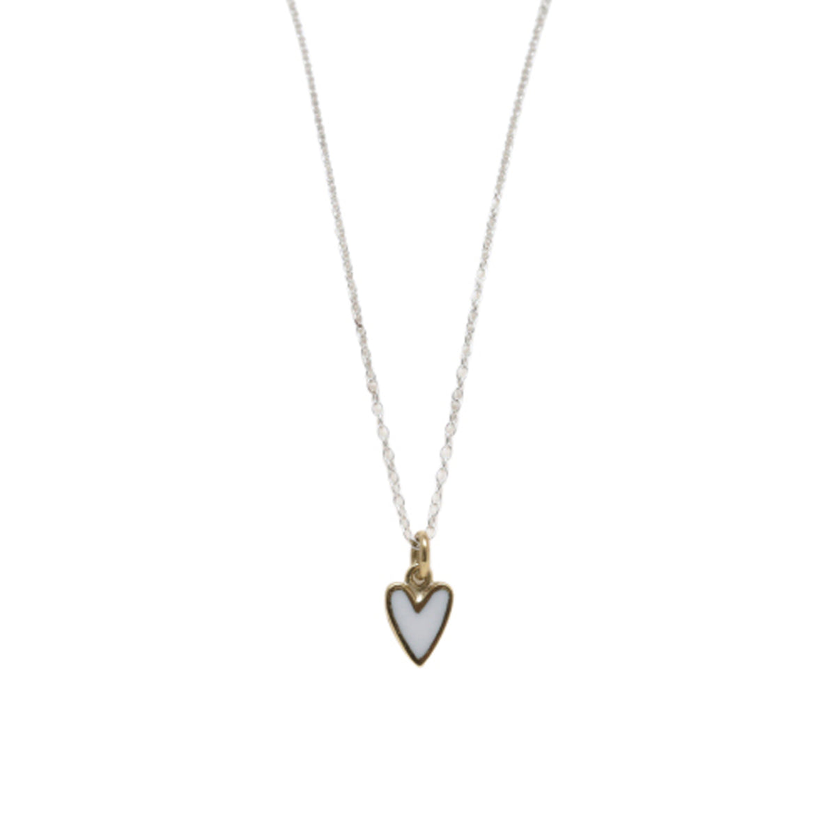 Reversible Resin Gold Heart Silver Necklace