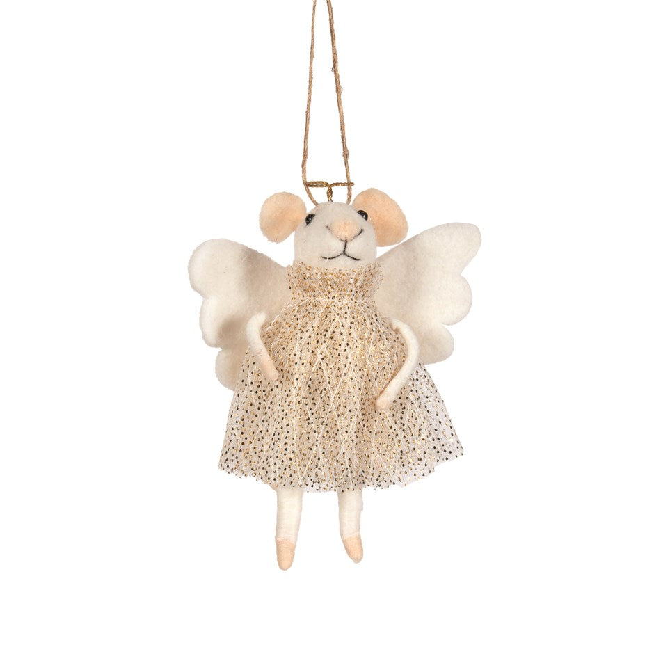 F6 - Felt Mouse Angel Christmas Ornament