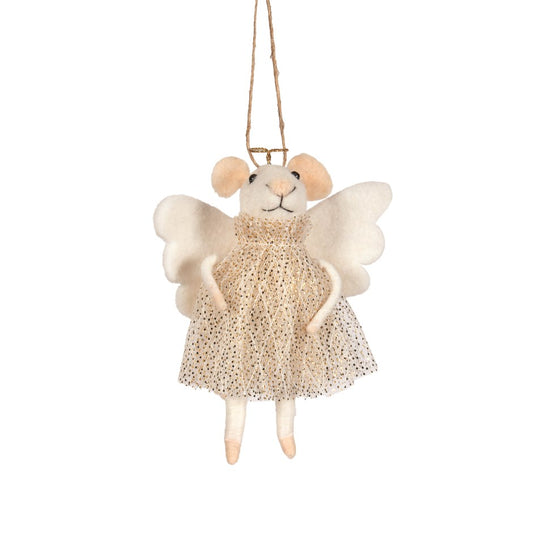 F6 - Felt Mouse Angel Christmas Ornament