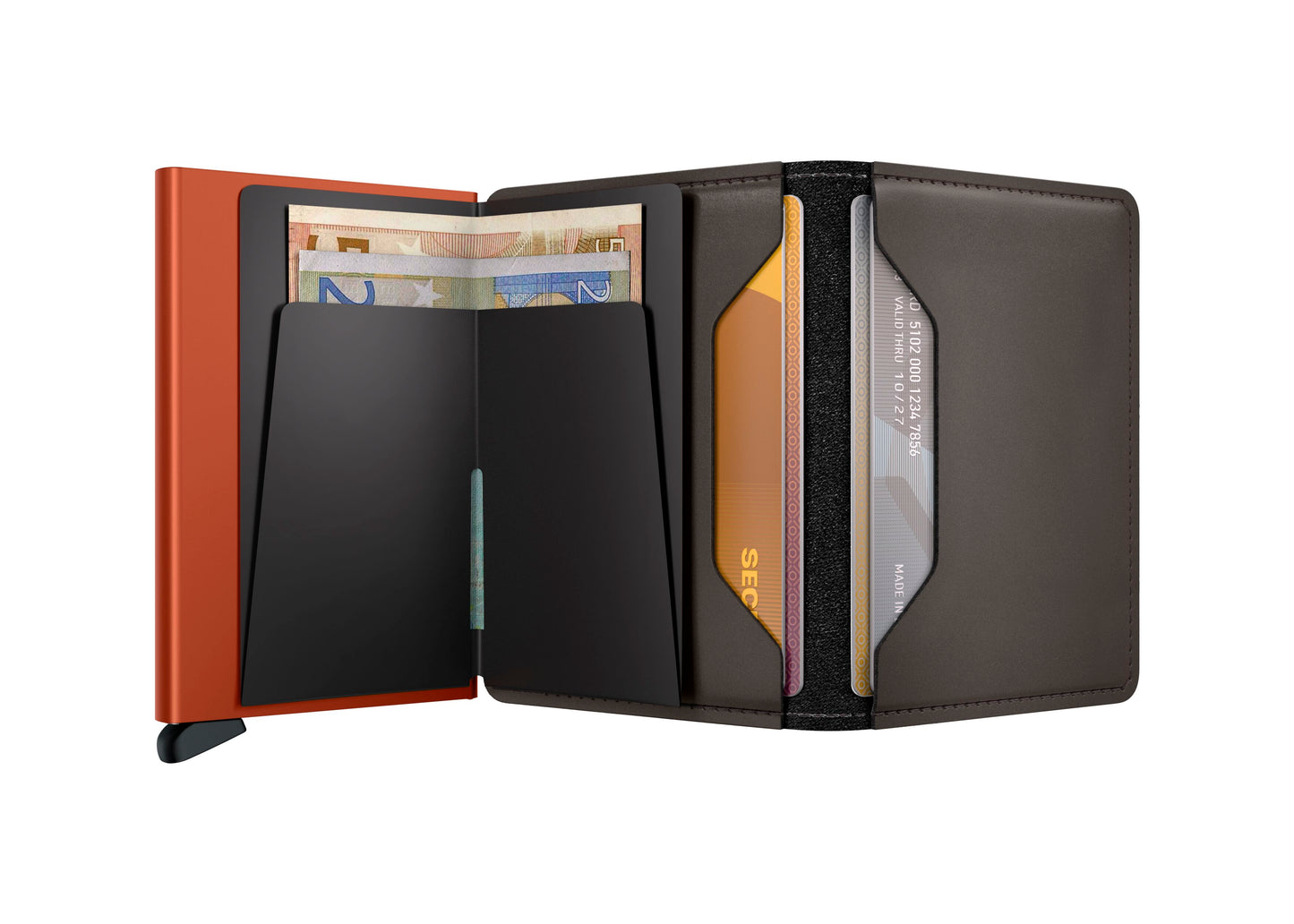 Slimwallet Matte Truffle & Orange
