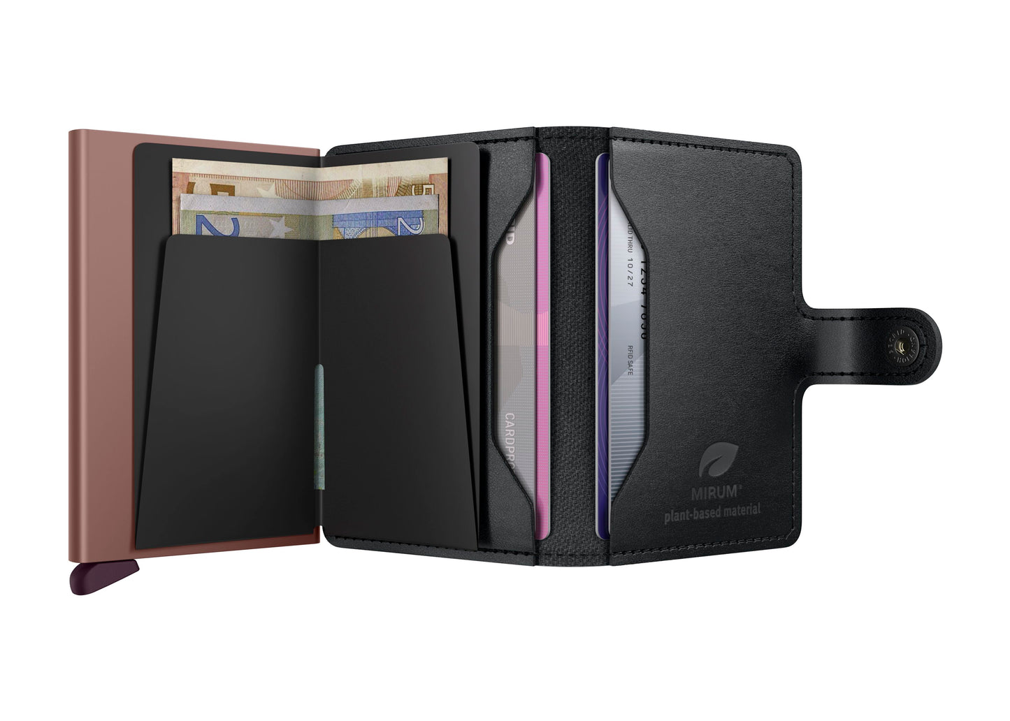 Miniwallet Mirum Plant-Based Black-Rose