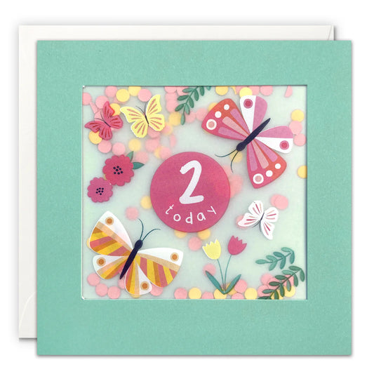 2 Today Butterflies Birthday Card with Paper Confetti