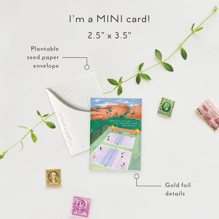 Pickleball Sprout Mini Greeting Card