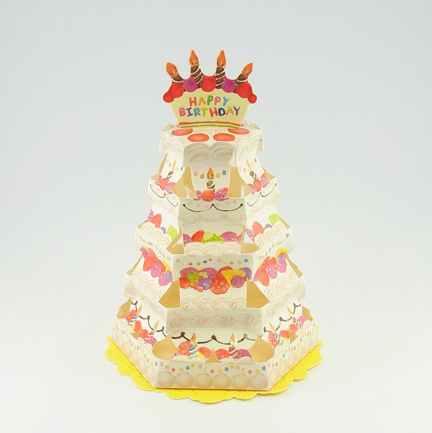 Pop-up 3D Happy Birthday Cake Tower Card