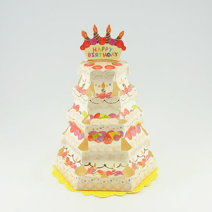 Pop-up 3D Happy Birthday Cake Tower Card