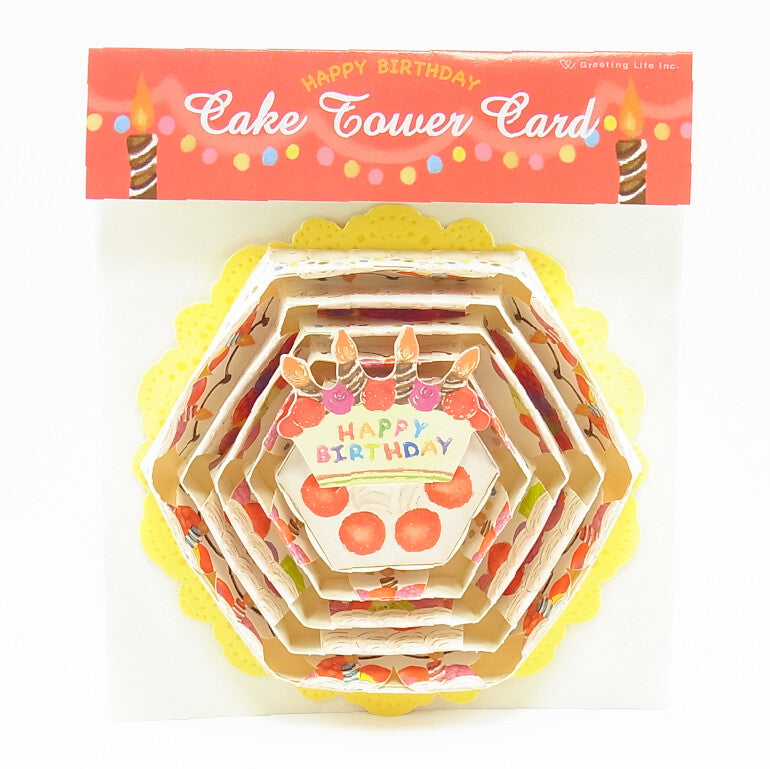 Pop-up 3D Happy Birthday Cake Tower Card