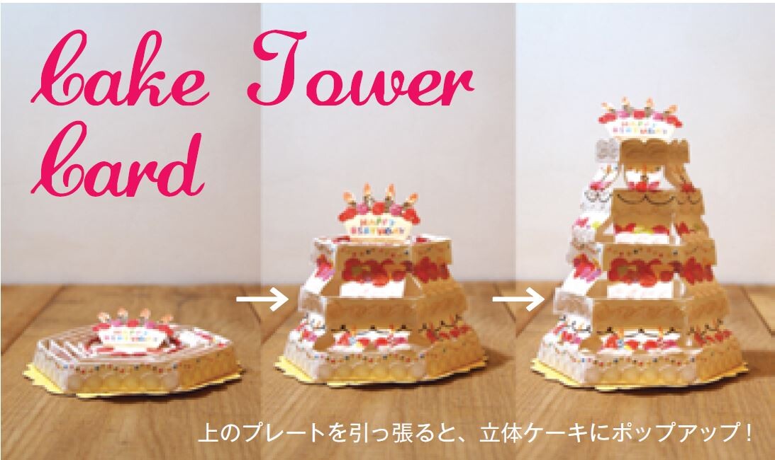 Pop-up 3D Happy Birthday Cake Tower Card