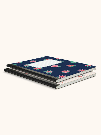 Racing Snails & Stitched Tropicals Composition Book Duo