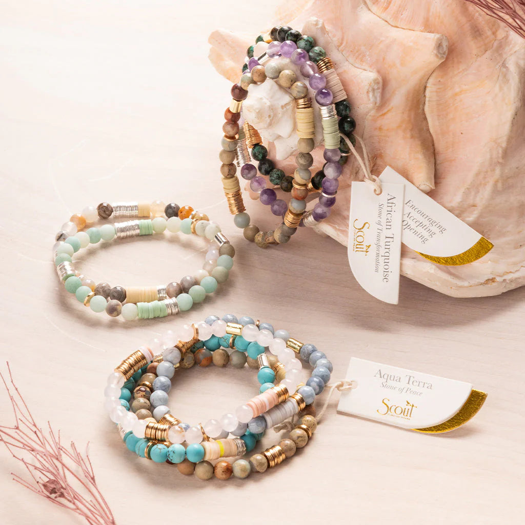 Intermix Stone Stacking Bracelet Blue Howlite