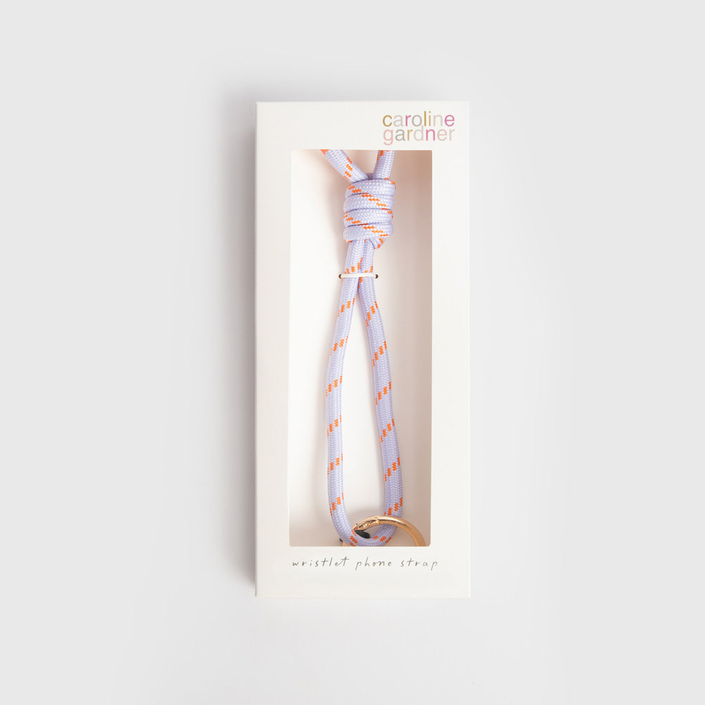 Lilac And Orange Cord Short Phone Strap