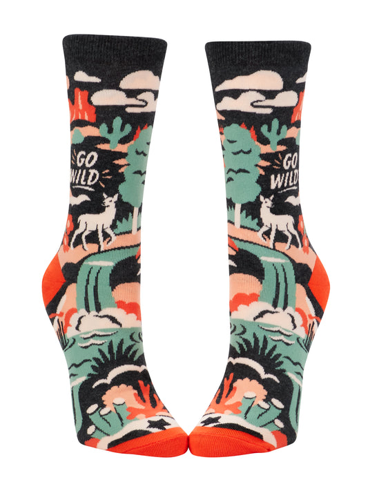 Women's Crew Socks Go Wild