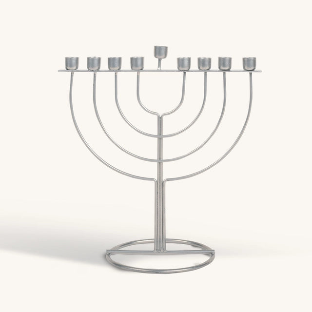 Silver Wireframe Menorah