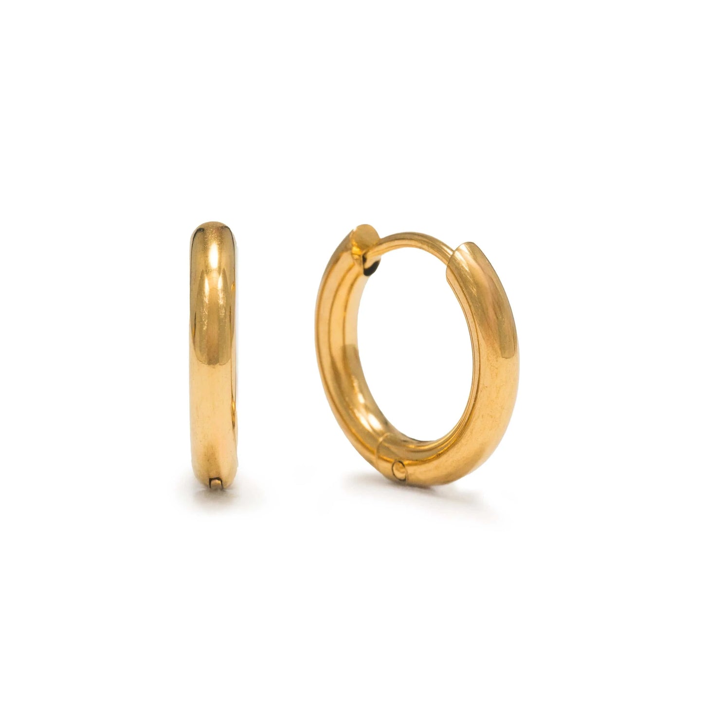 Tube 15mm Hoop Earrings Silver