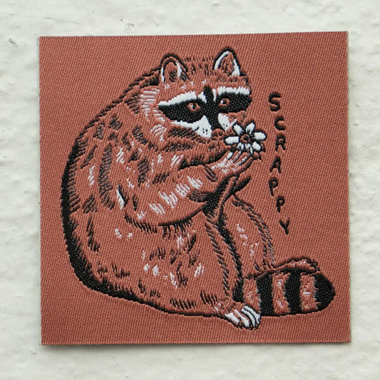 #23 Scrappy Raccoon Woven Sticky Patch