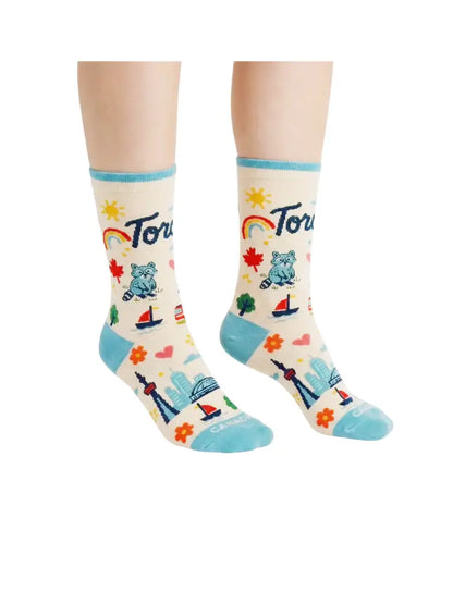 Toronto City Crew Socks, Playful Skyline Graphic Everyday Socks