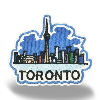 Toronto Skyline CN Tower Embroidered Patch Blue