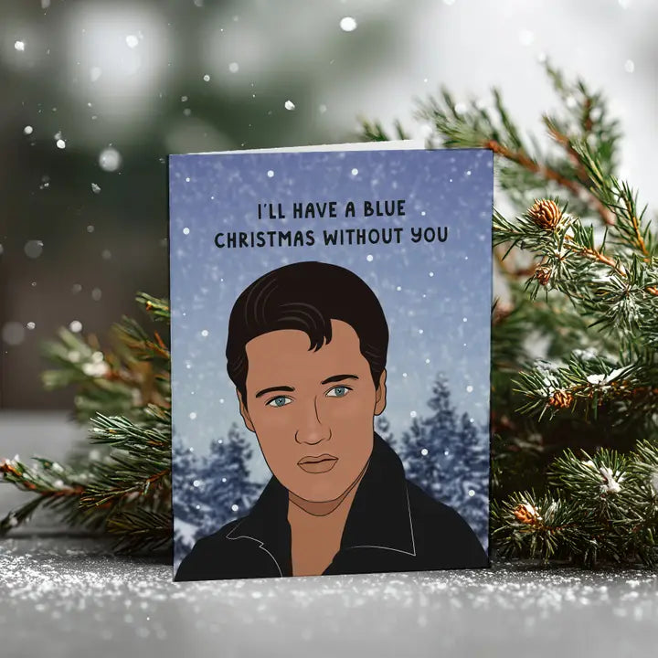 Blue Christmas Card
