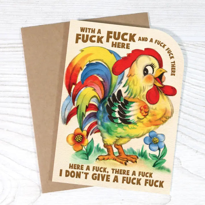 With a Fuck Fuck Here Funny Old MacDonald Greeting Card