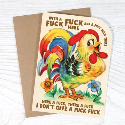With a Fuck Fuck Here Funny Old MacDonald Greeting Card