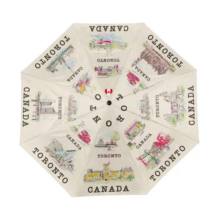 Toronto Canada Landmark Print Folding Umbrella