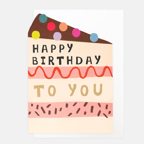 Happy Birthday To You Layered Cake Slice Card