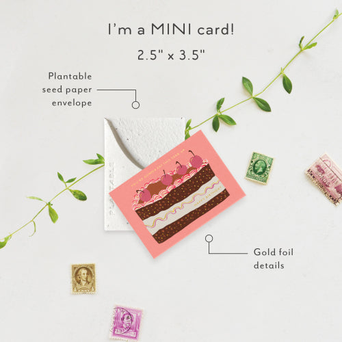 Slice Of Cake Mini Greeting Card