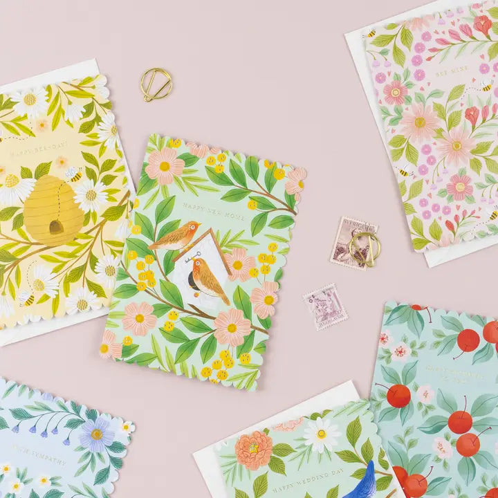 Floral Bee Birthday Card