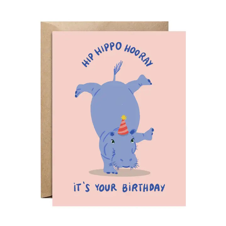 Hip Hippo Hooray Birthday Card