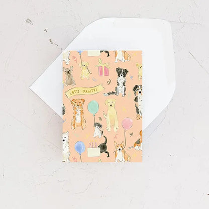 Dog Pawty Time Birthday Enclosure Card