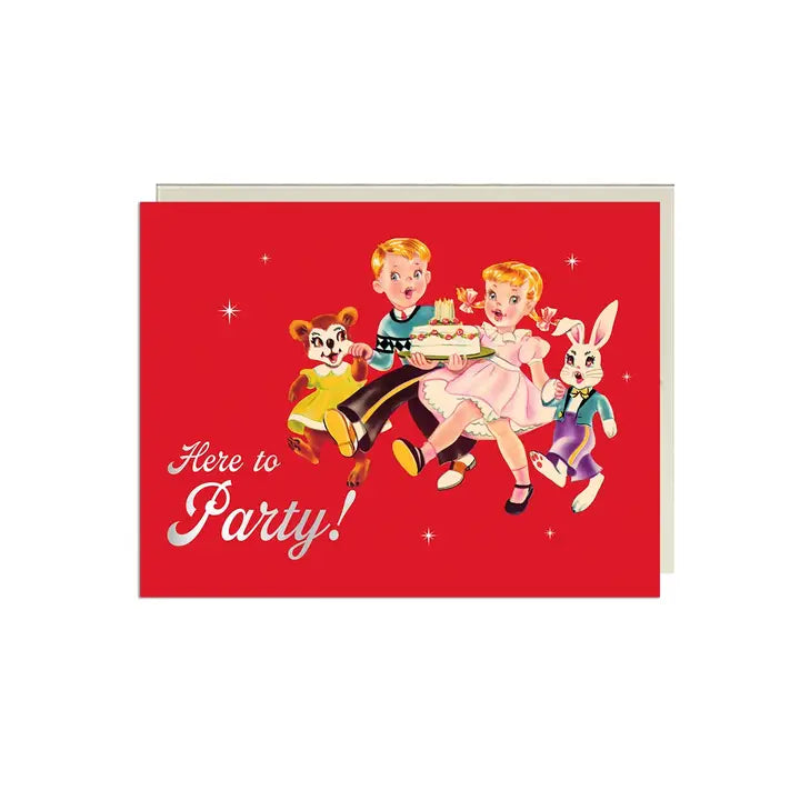 Here to Party! Foil Birthday Card