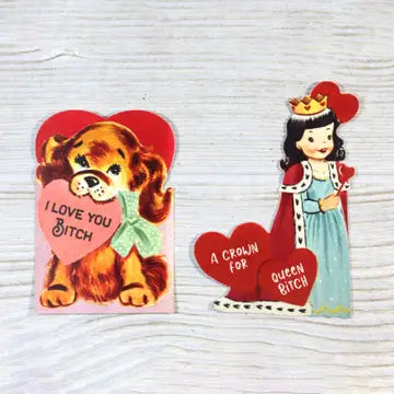 Set of 12 Funny Vintage Valentine's Day Cards