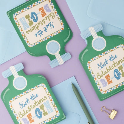 Let The Celebrations Be-Gin Card