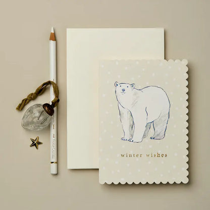 Polar Bear Winter Wishes Card