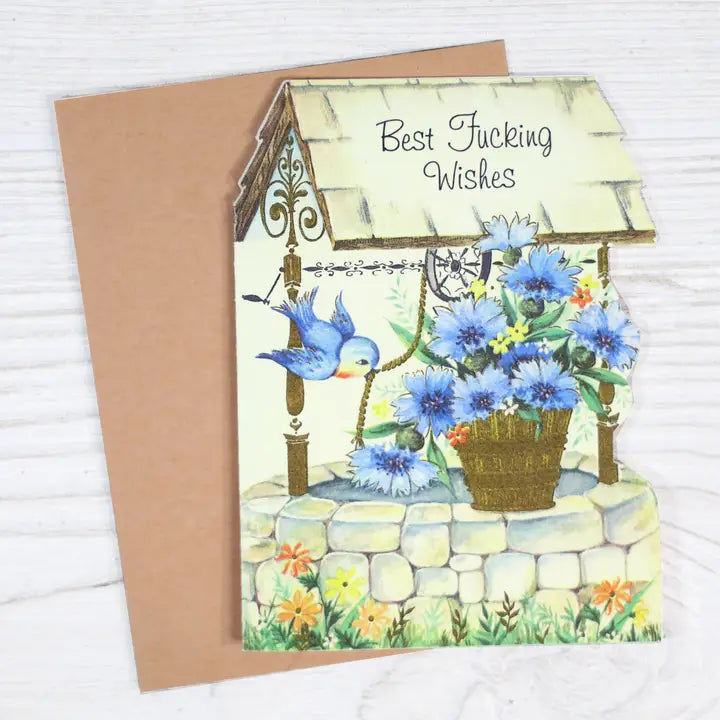 Best Fucking Wishes Funny Vintage Card