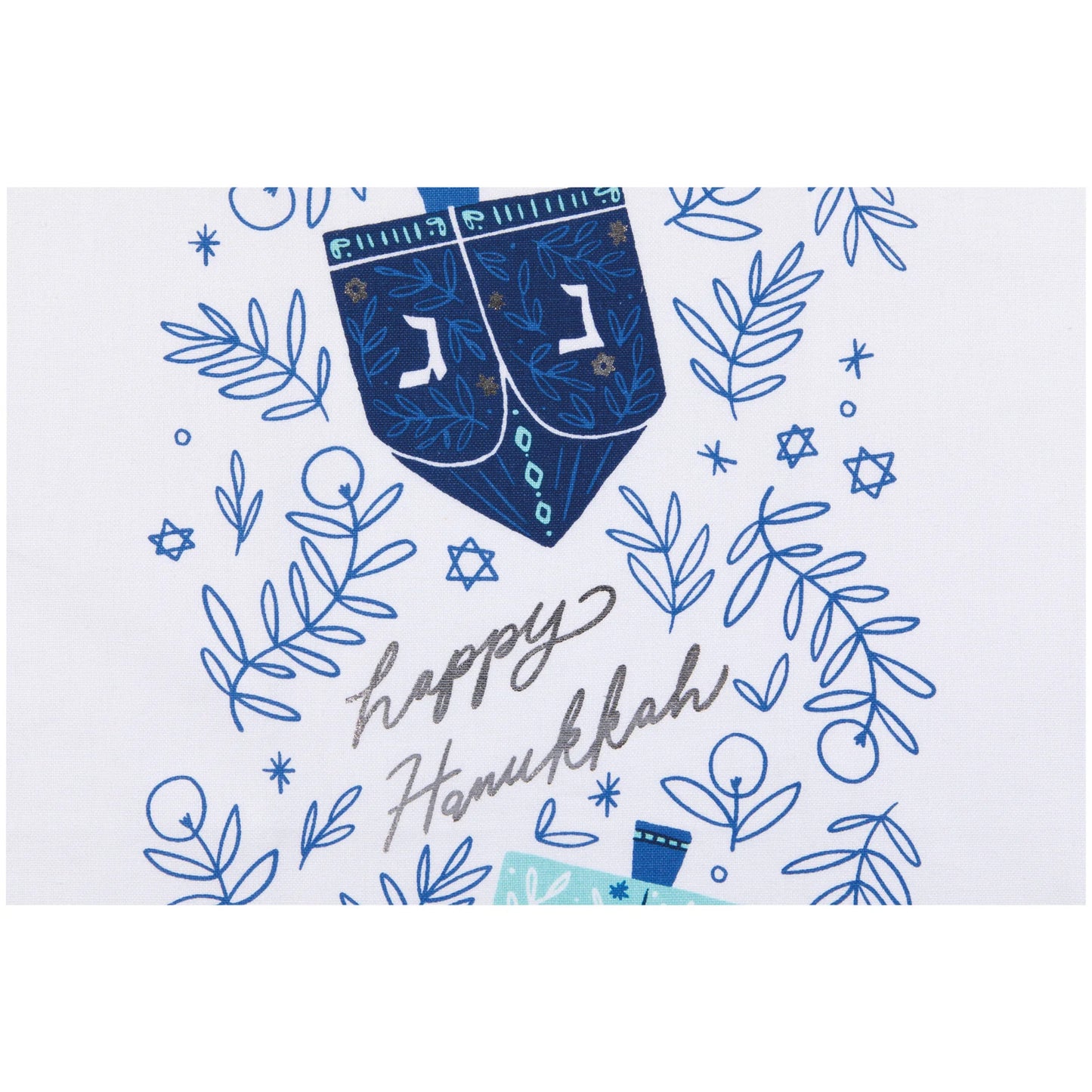 Deco Dreidels Printed Tea Towel