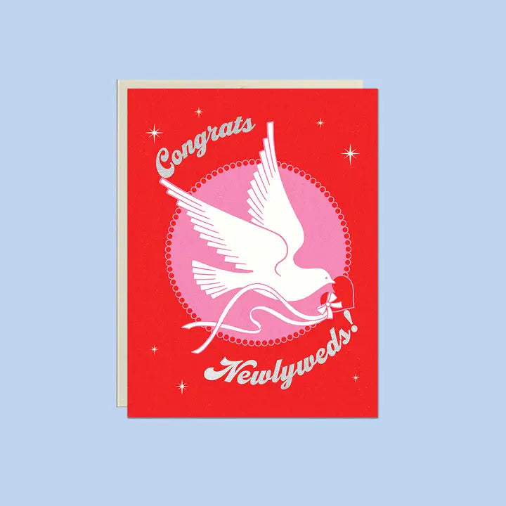 Congrats Newlyweds Dove Foil Wedding Card