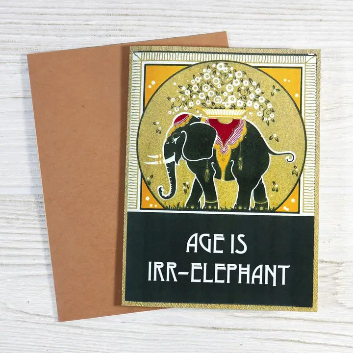Age Is Irr-Elephant Vintage Birthday Card