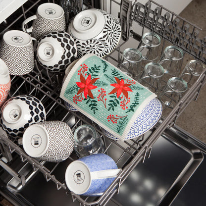 Swedish Dishcloth Poinsettia