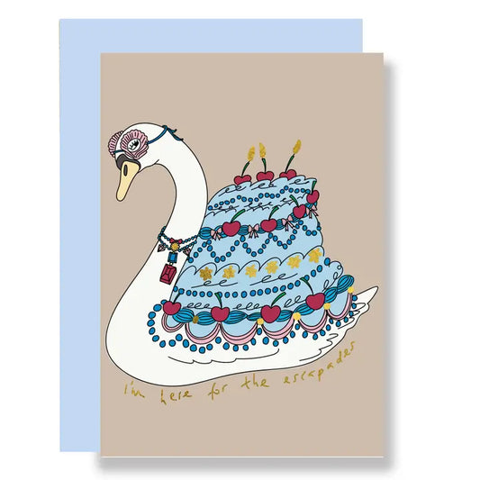 Swan Design Birthday Greeting Card