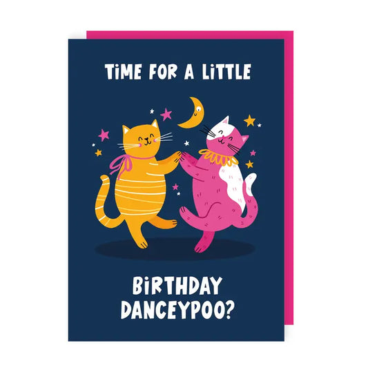 Danceypoo Cat Funny Cute Birthday Card