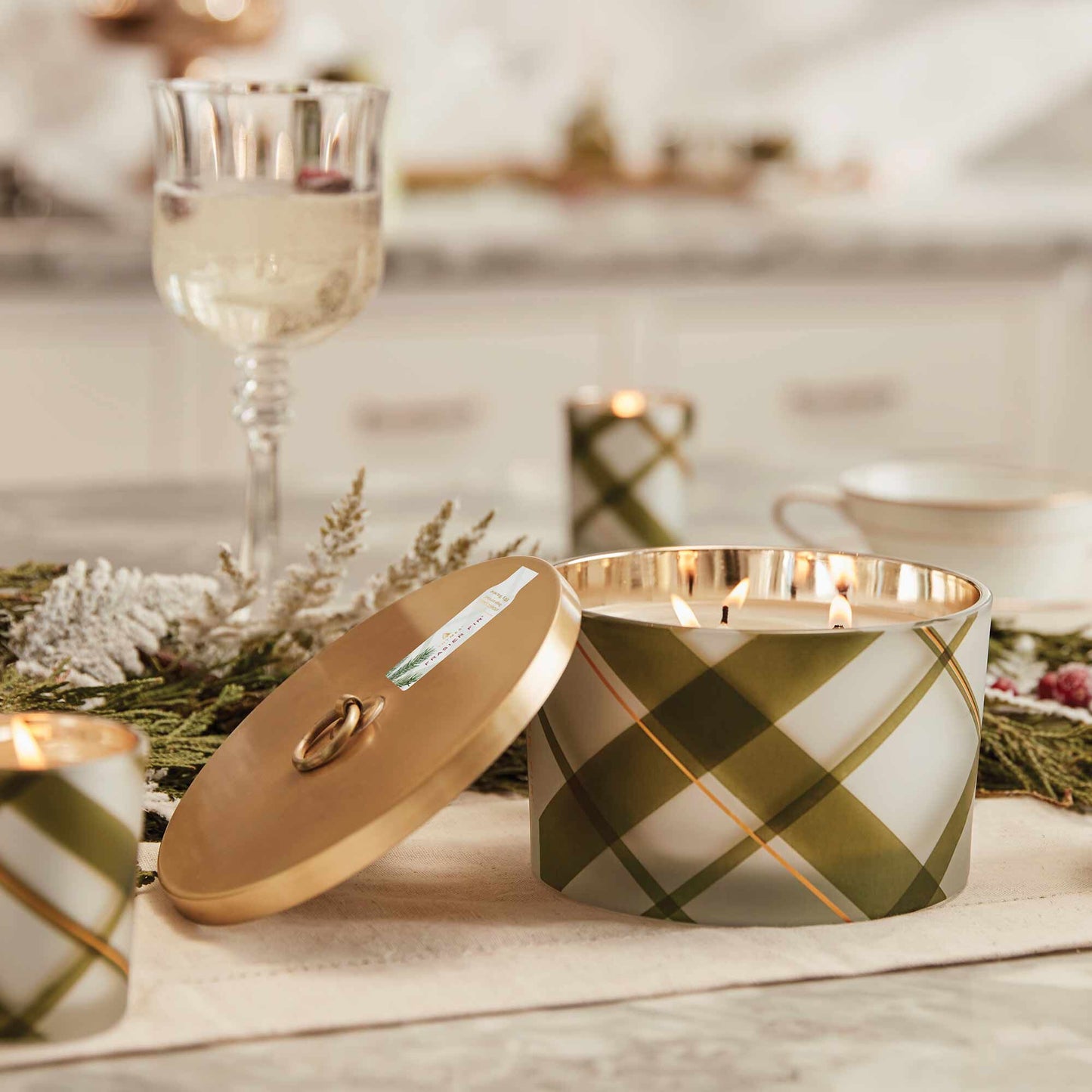 Frasier Fir Plaid Large 3-Wick Poured Candle
