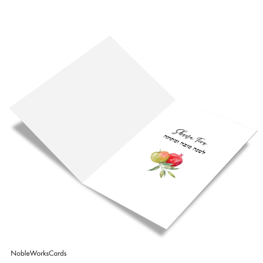 Pomegranate Wreath Rosh Hashana Card