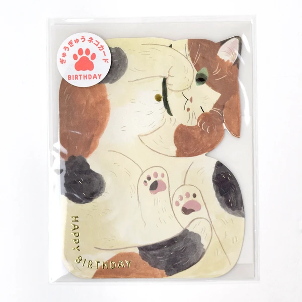 Birthday Gyukyu Neko Card Mike