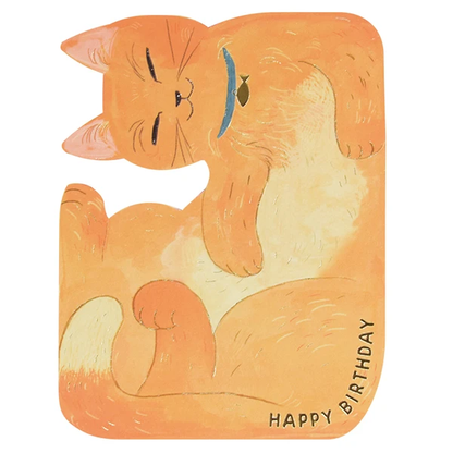 Birthday Gyukyu Neko Card Chairo