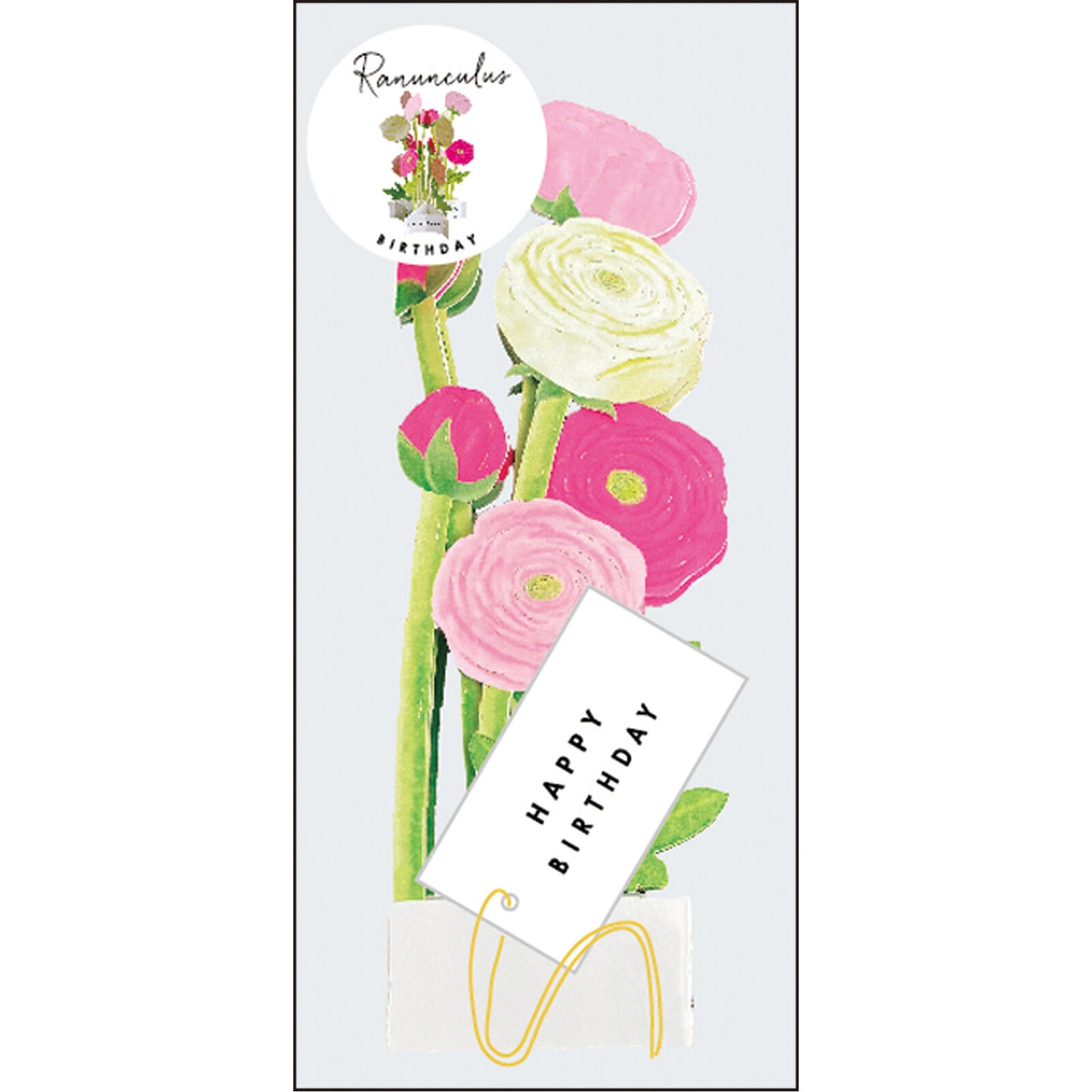 Pop-up 360 Blooming Card Pink Ranunculus