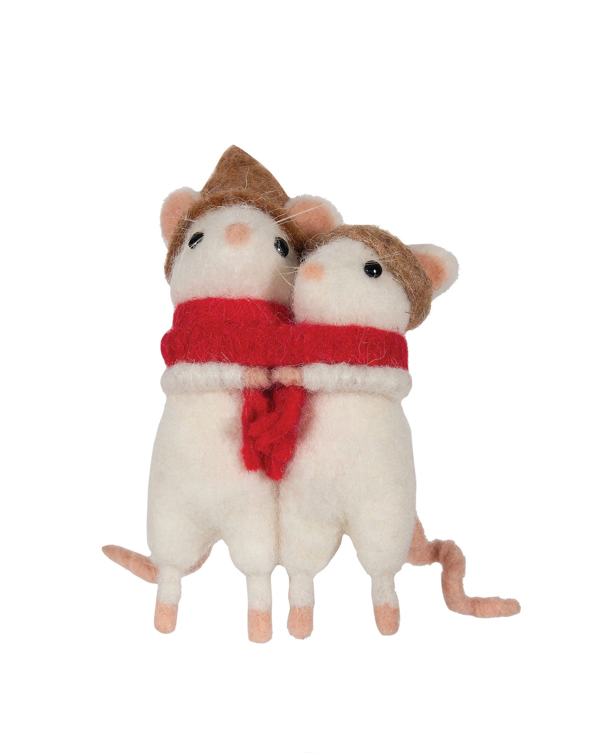 F12 - Siblings Mice Wrap in Red Scarf Ornament