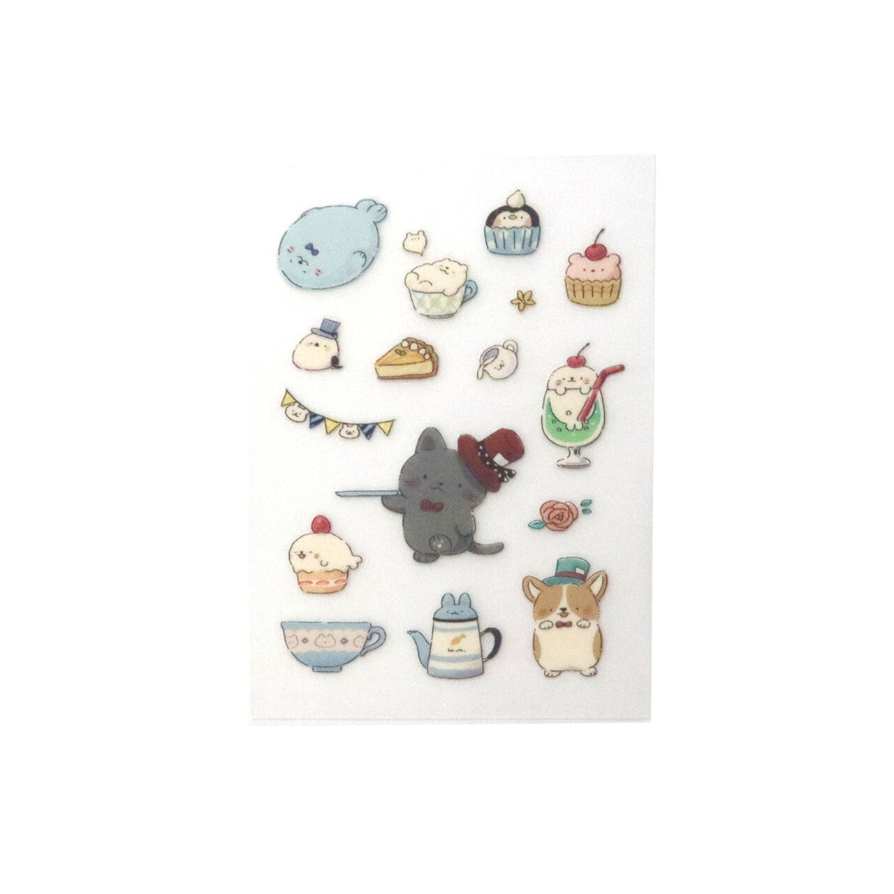 Irodo Decorative Fabric Transfer Sticker – Black Cat Tea Party