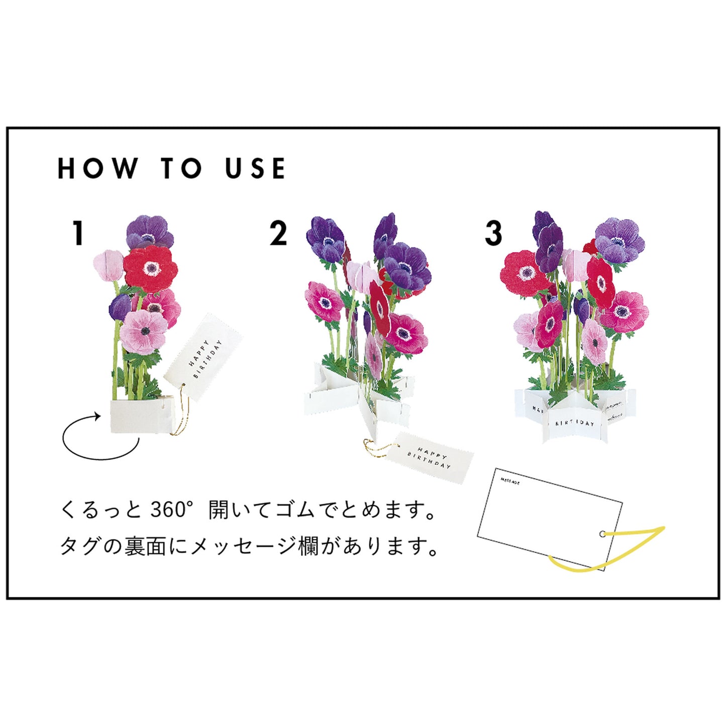 Pop-up 360 Blooming Card Anemone